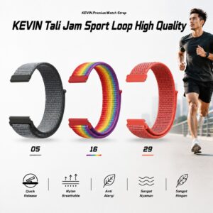 Tali Jam Tangan Universal 20mm - Velcro Breathable Light Sport Loop