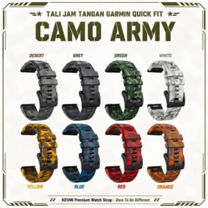 KEVIN CQF Tali Jam Tangan Garmin Quick Fit Camo Army Series