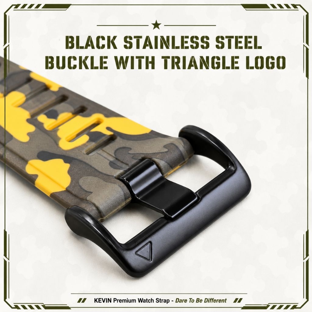KEVIN CQF Tali Jam Tangan Garmin Quick Fit Camo Army Series Stainless Steel Buckle