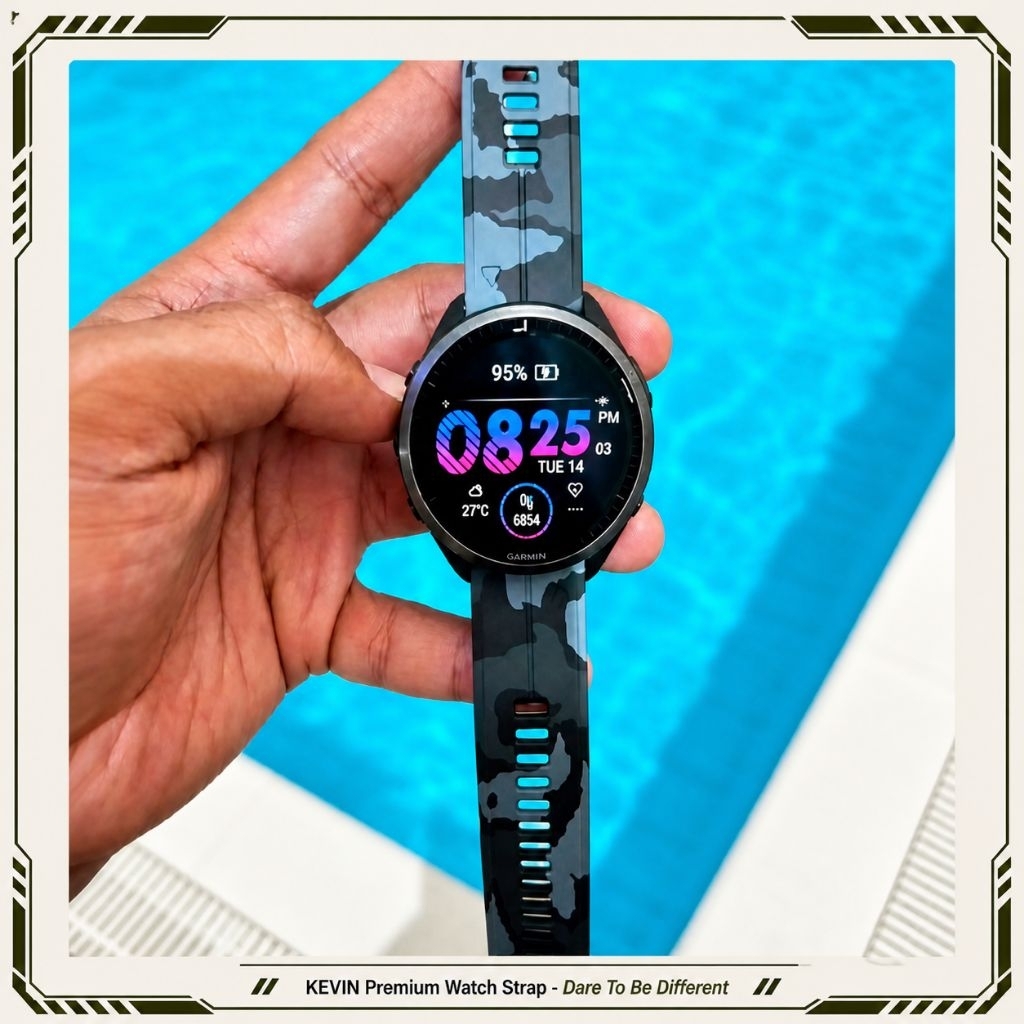 Review 3 KEVIN CQF Tali Jam Tangan Garmin Quick Fit Camo Army Series