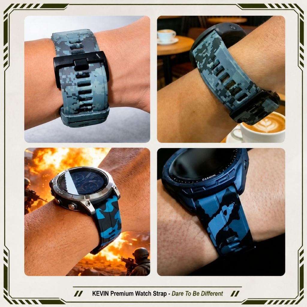 Review 2 KEVIN CQF Tali Jam Tangan Garmin Quick Fit Camo Army Series