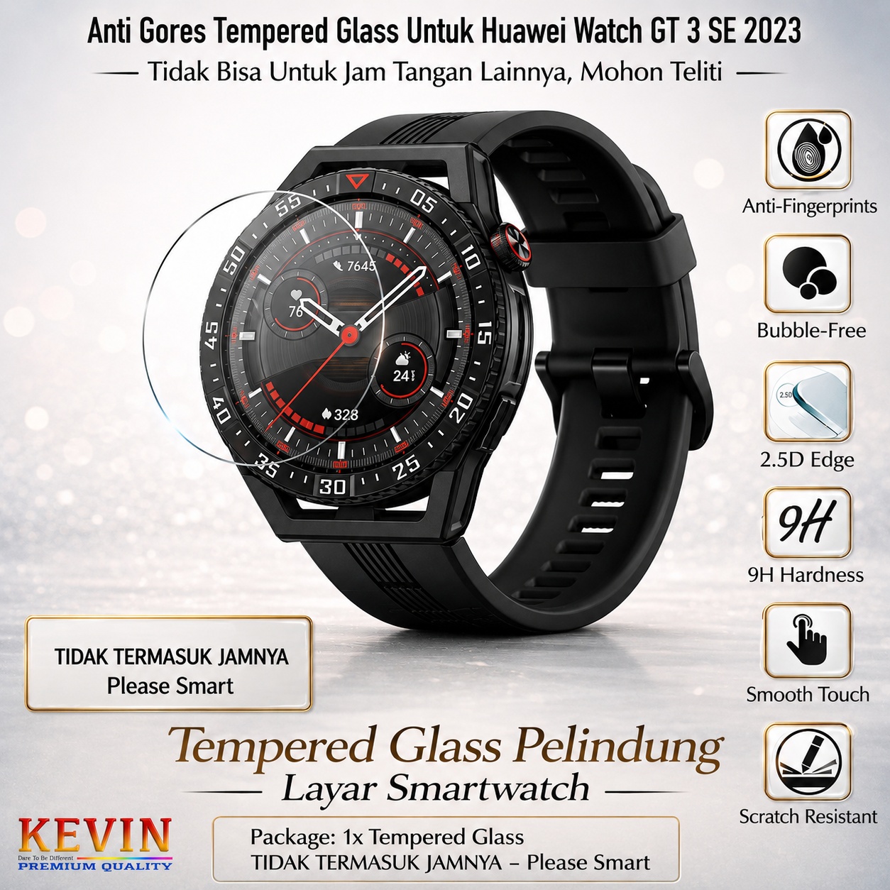 tempered glass huawei watch gt 3 se - anti gores premium