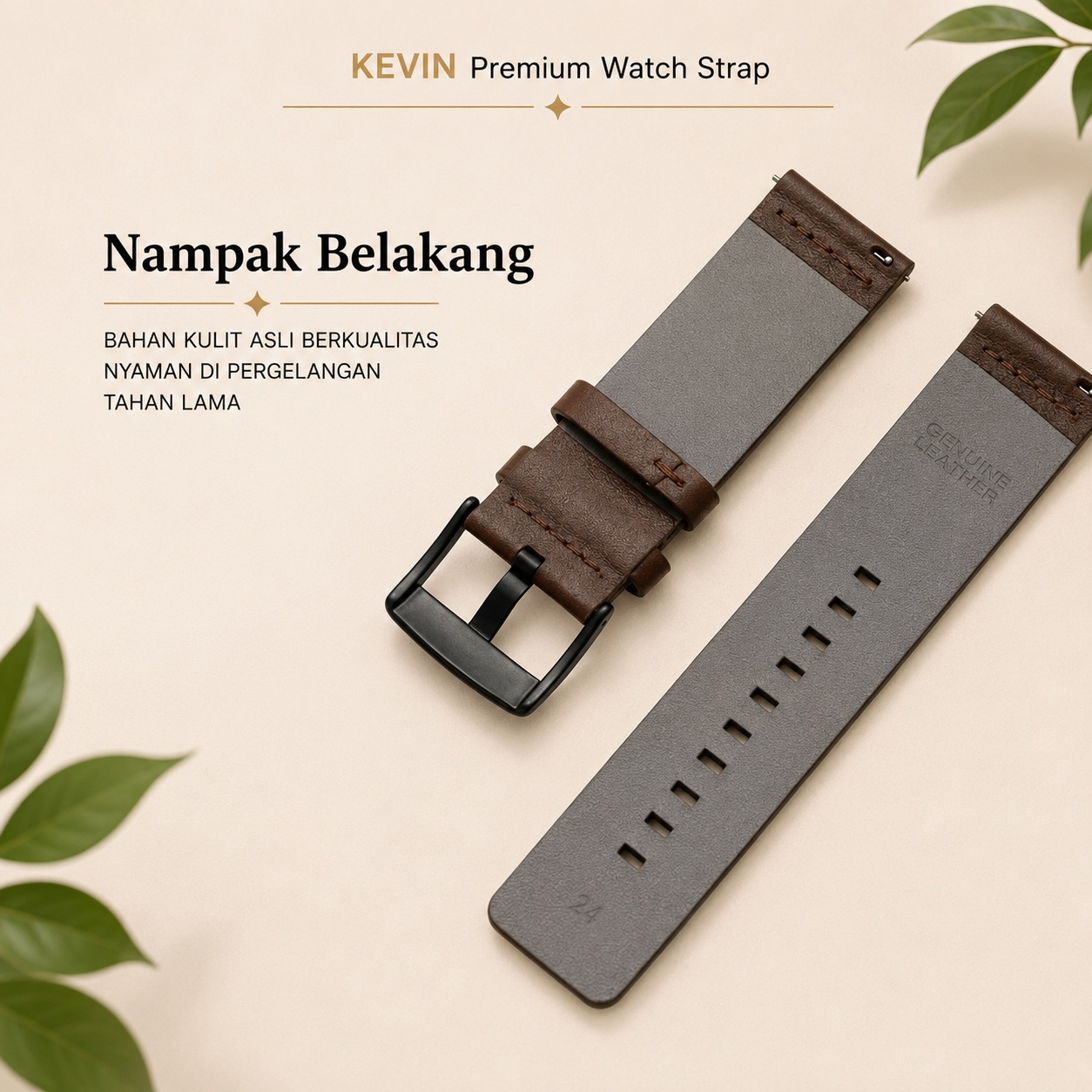 Tali Jam Kulit Modern Bagian Belakang - Kevin Indonesia