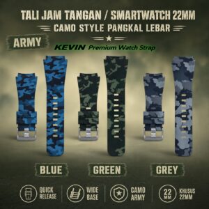 Tali Jam Tangan Smartwatch 22mm Camo Army - Kevin Indonesia