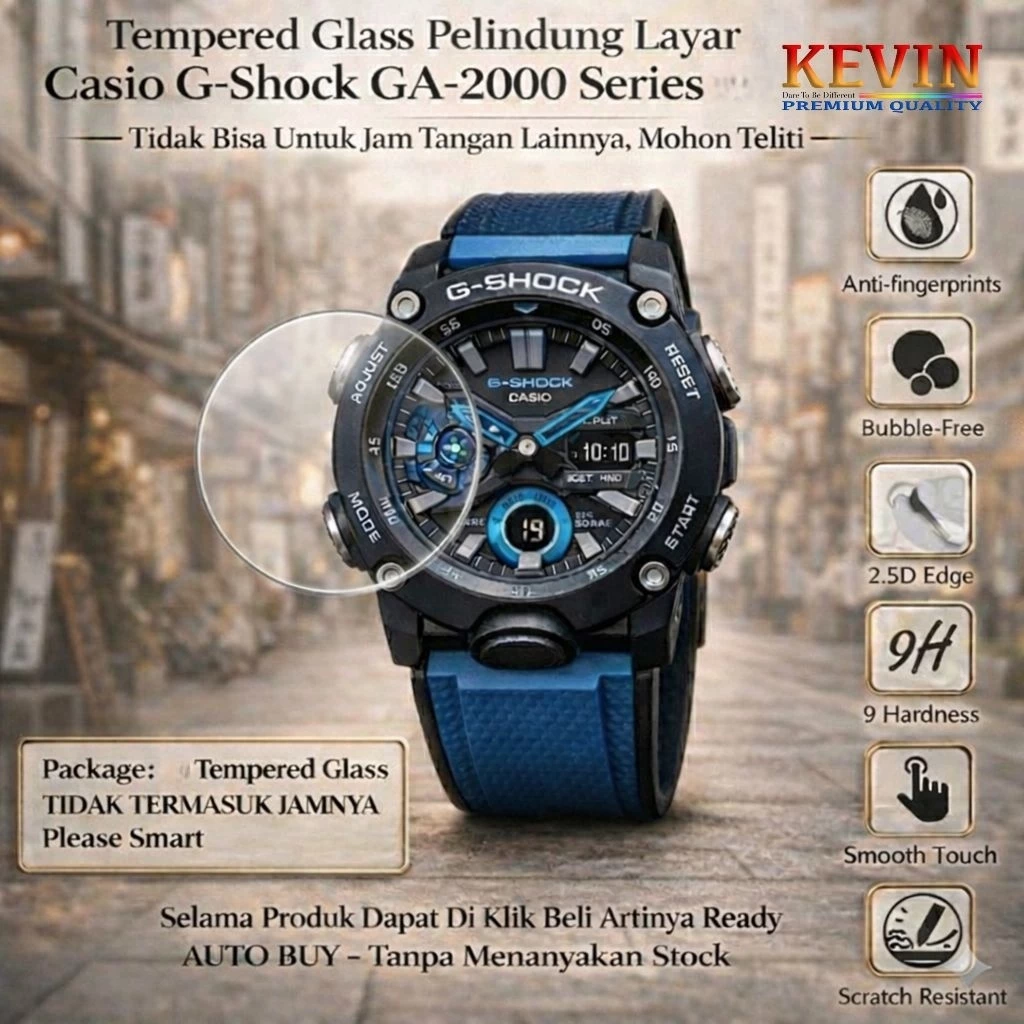anti gores tempered glass casio g-shock ga-2000 - Kevin Indonesia