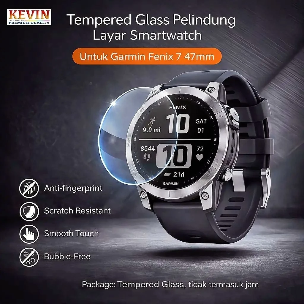 anti gores tempered glass untuk garmin fenix 7 - kevin
