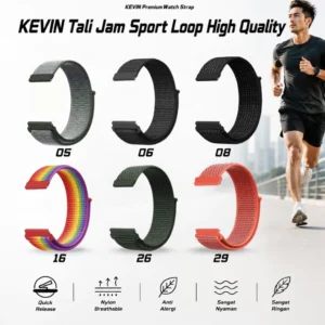 Strap Jam Tangan 20mm Nilon Velcro Ringan Kuat - Sport Loop