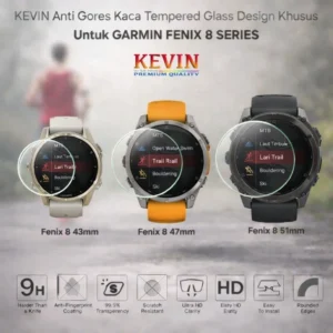 anti gores tempered glass untuk garmin fenix 8 series