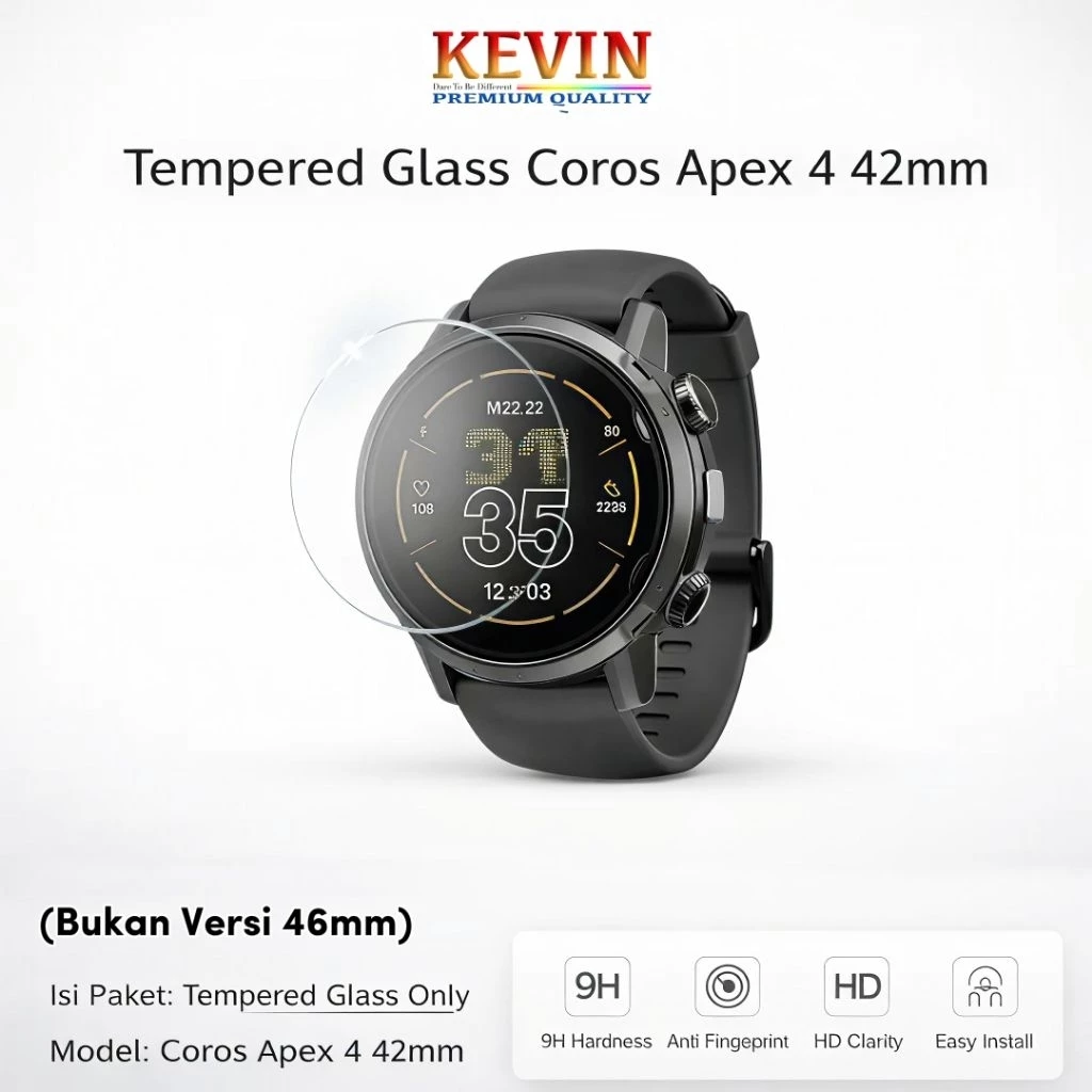 anti gores tempered glass coros apex 4 42mm - kevin indonesia