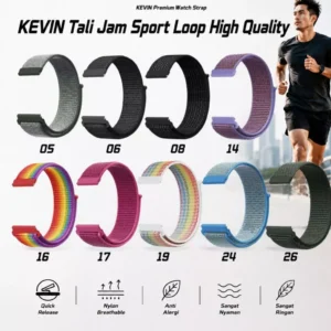 Strap Jam Tangan 22mm Nilon Velcro Ringan Kuat - Sport Loop