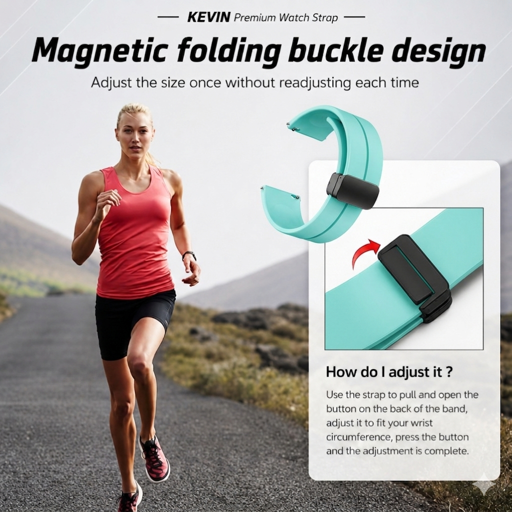 Strap Jam Smartwatch 22mm Folding Buckle Magnetic - Qr5b