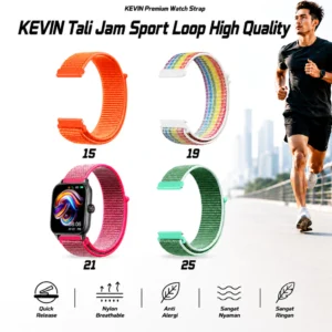 Strap Jam Tangan 20mm Nilon Velcro Ringan - Sport Loop