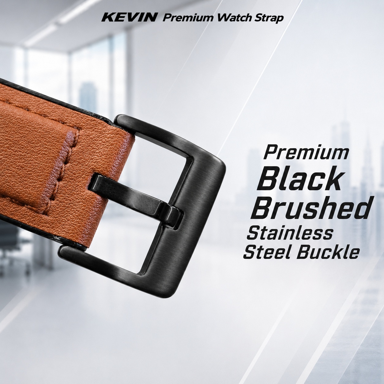 tali jam tangan hybrid black brushed buckle - QRH Kevin Indonesia 1