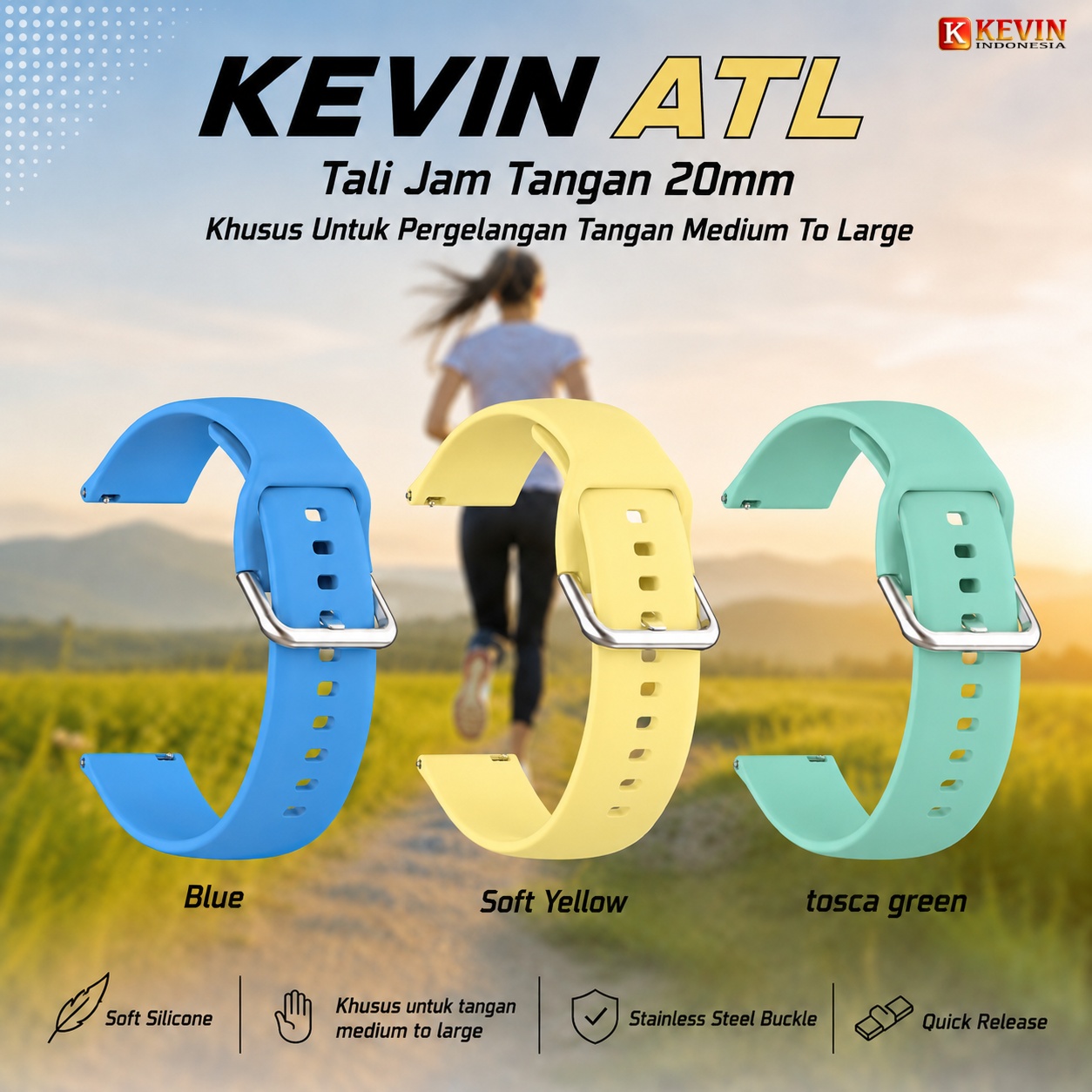 1 tali jam tangan 20mm large size - KEVIN ATL Original