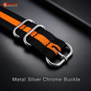 2 zulu tali jam tangan silver chrome buckle