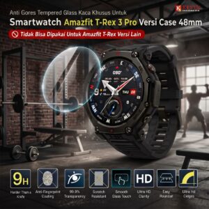 anti gores tempered glass amazfit t rex 3 pro 48mm - kevin indonesia